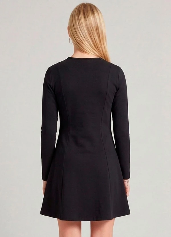 Minty - Vestido Juvenil Molecotton Curto Preto 2