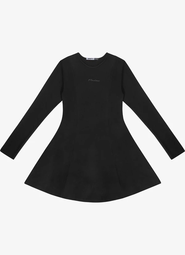 Minty - Vestido Juvenil Molecotton Curto Preto 5