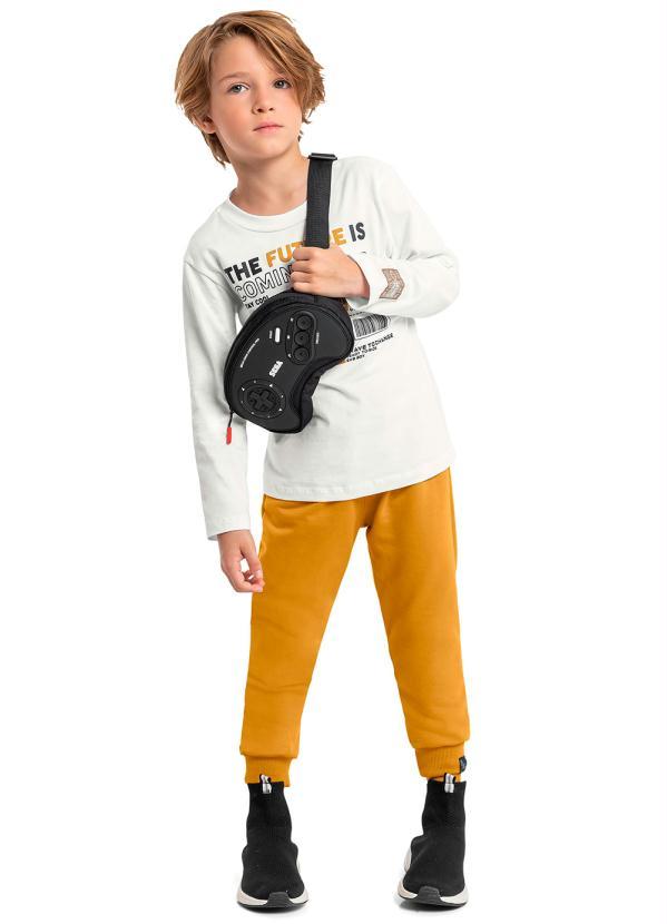 Quimby - Calça Básica em Moletom Infantil Marrom 2