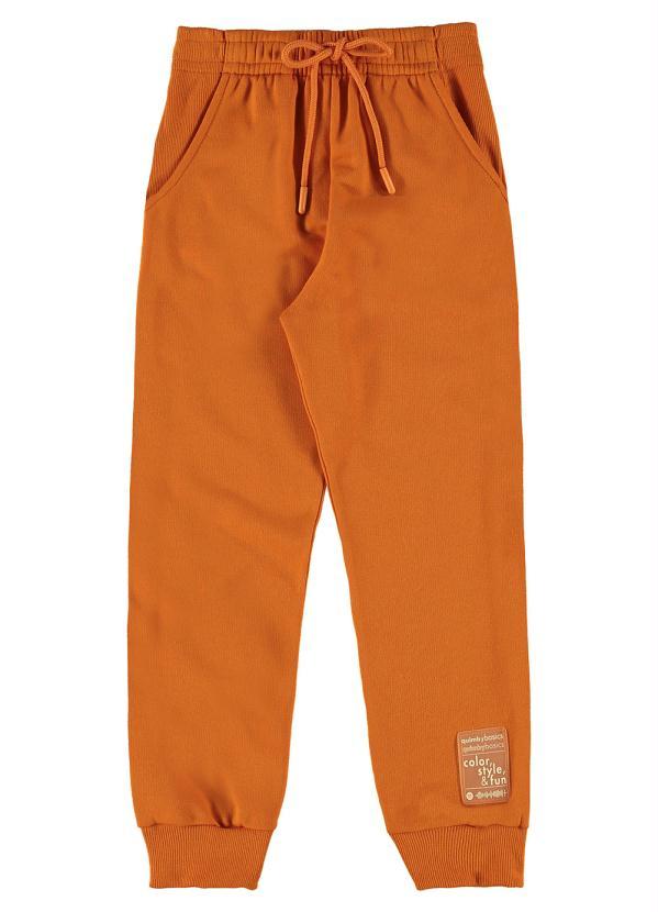 Quimby - Calça Básica Infantil em Moletom Laranja