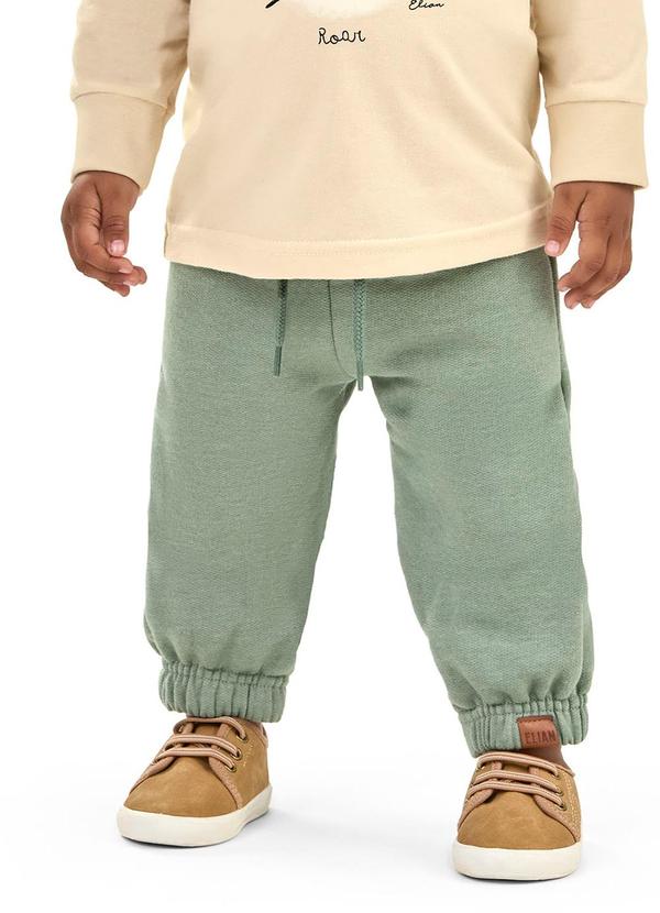 Elian - Calça Bebê Menino Moletom com Bolsos Verde