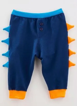 Bento - Calça Bebe Moletom Color Dino Azul - BENTO