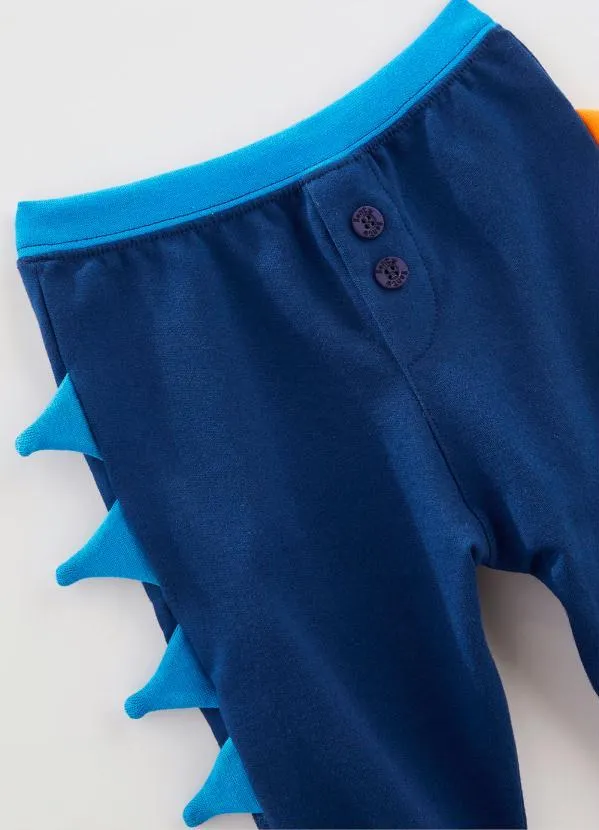 Bento - Calça Bebe Moletom Color Dino Azul 3