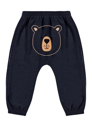 Outlet - Calça com Bordado Boucle Menino Azul - OUTLET
