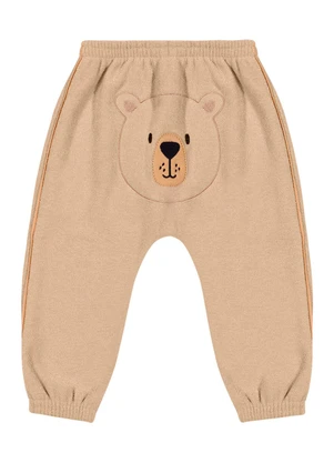 Outlet - Calça com Bordado Boucle Menino Bege - OUTLET