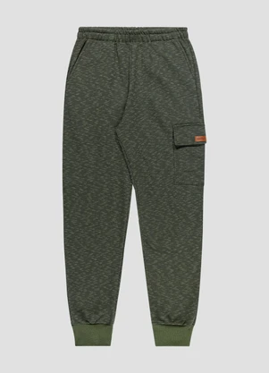 Reirex - Calça de Moletom com Bolso Lapela Verde - REIREX