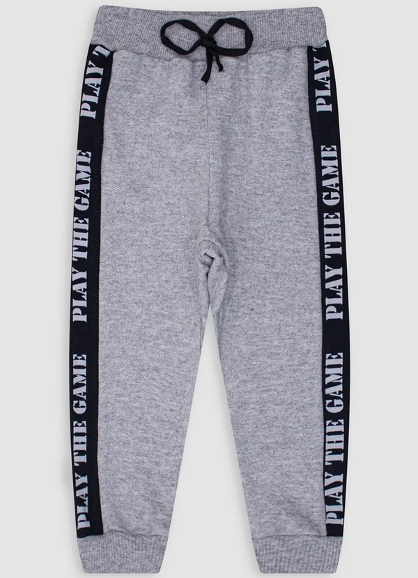 Turminha - Calça e Cós com Amarração Menino Cinza