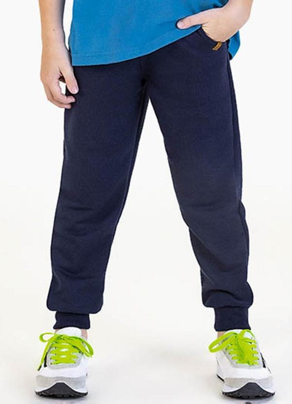 Soft Bonni - Calça Infantil em Moletinho Azul