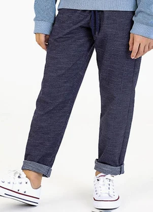 Soft Bonni - Calça Infantil em Moletinho Jeans Azul - SOFT BONNI