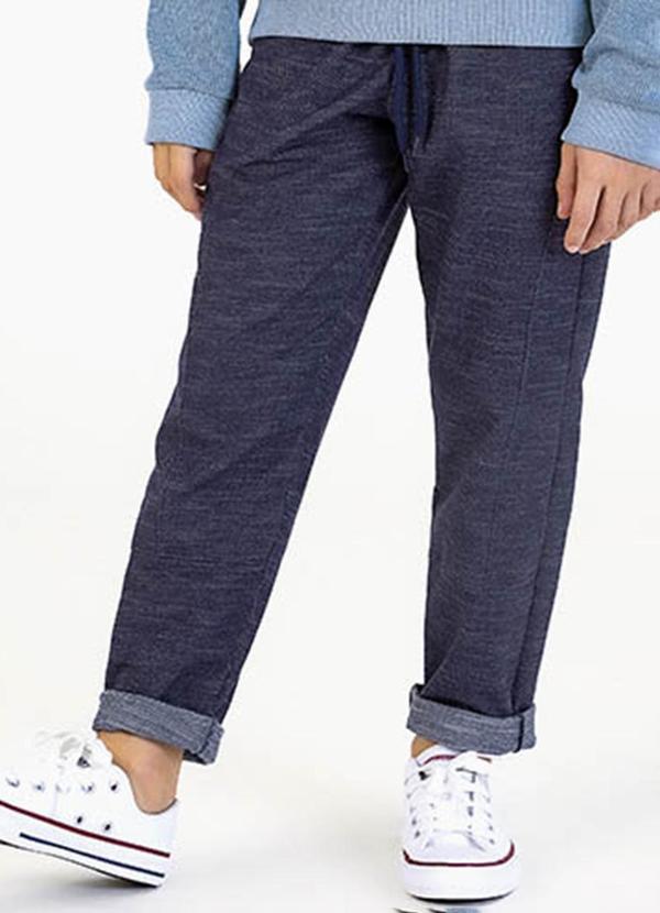 Soft Bonni - Calça Infantil em Moletinho Jeans Azul