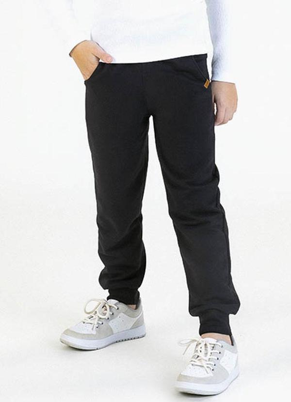 Soft Bonni - Calça Infantil em Moletinho Preto