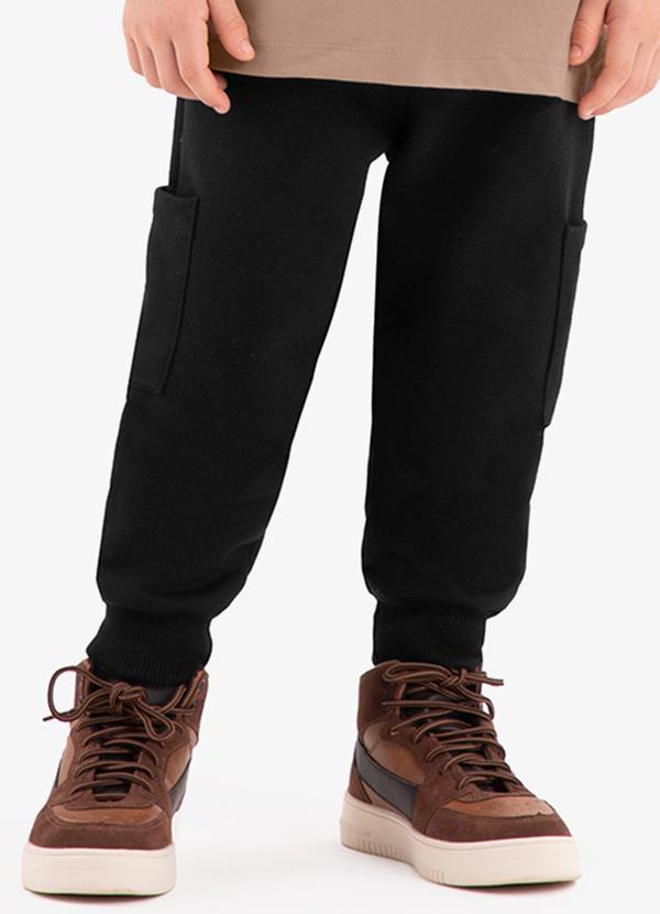 Rovi Kids - Calça Infantil em Moletom Preto