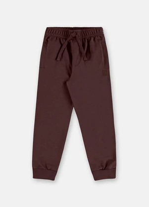 Up Baby - Calça Infantil em Moletom sem Felpa Marrom - UP BABY