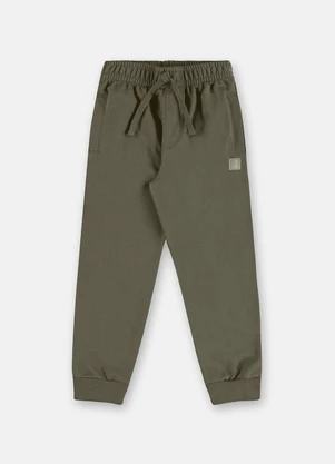 Up Baby - Calça Infantil em Moletom sem Felpa Verde - UP BABY