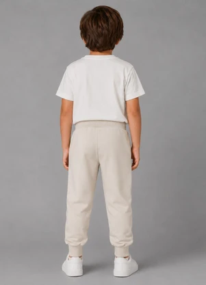 Trick Nick - Calça Infantil Masculina Moletom Felpa Bege - TRICK NICK