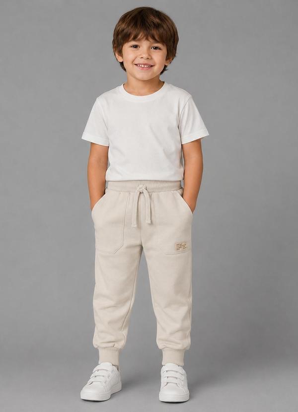 Trick Nick - Calça Infantil Masculina Moletom Felpa Bege