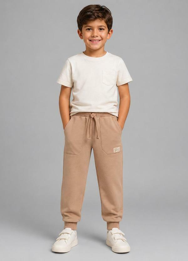 Trick Nick - Calça Infantil Masculina Moletom Felpa Marrom