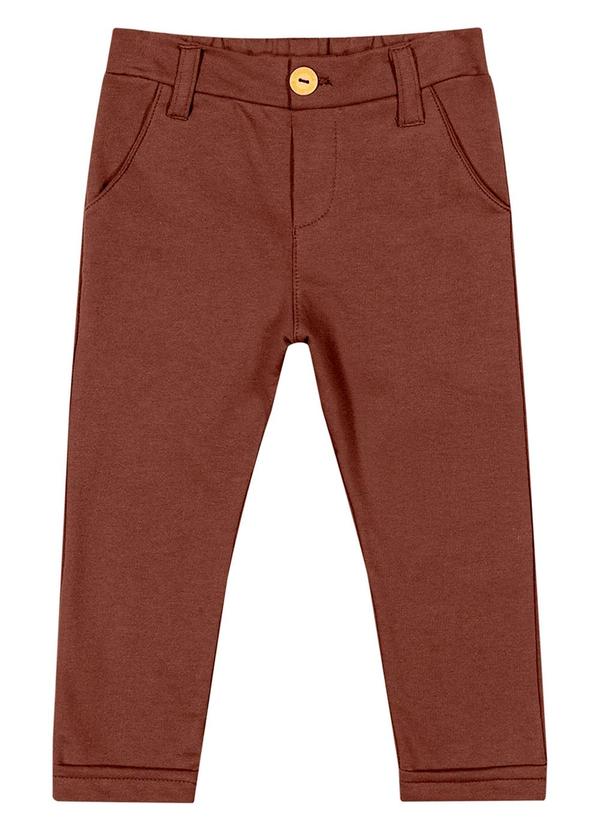 Colorittá - Calça Infantil Menino Moletom com Bolsos Marrom