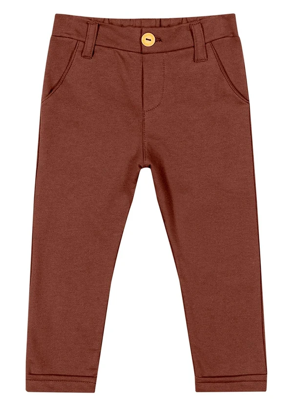 Colorittá - Calça Infantil Menino Moletom com Bolsos Marrom