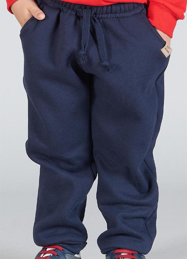 Soft Bonni - Calça Infantil Menino Moletom com Punho Azul 1