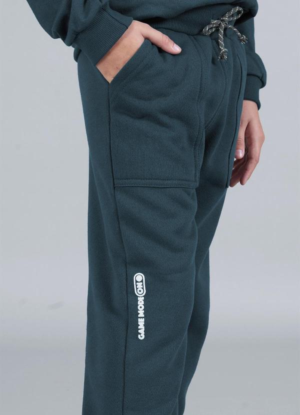 Soft Bonni - Calça Infantil Menino Moletom Gamer Cinza