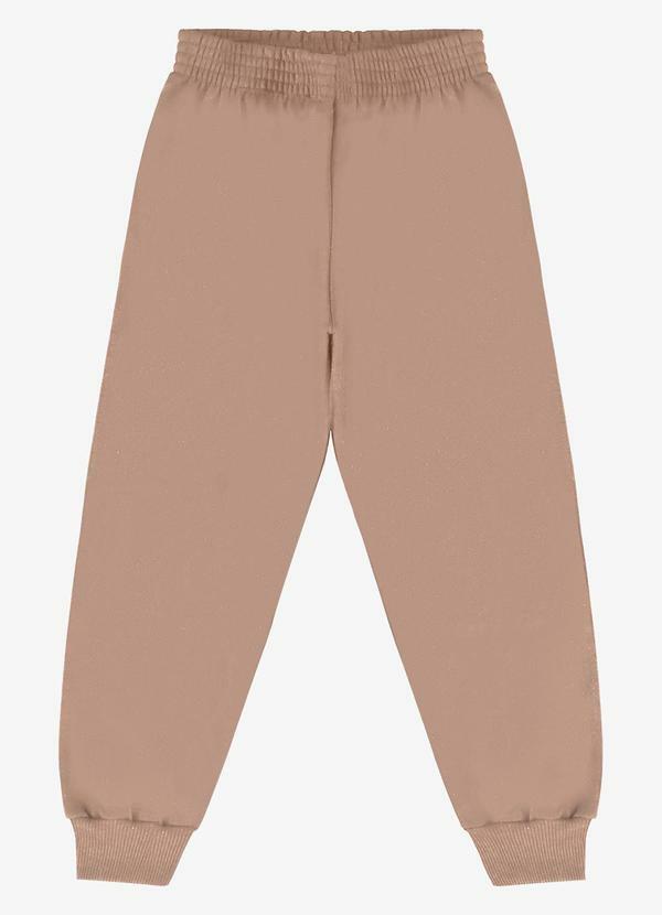 Rovi Kids - Calça Infantil Moletom Básica Marrom
