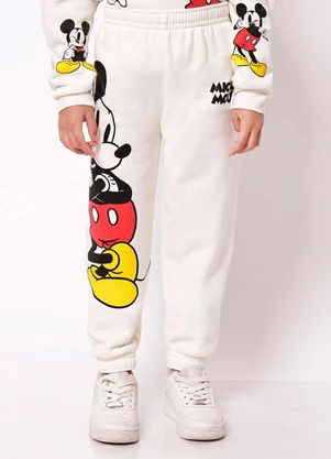 Torra - Calça Infantil Moletom Mickey Mouse Off White - TORRA