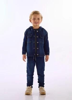 Up Baby - Calça Jeans Moletom Azul - UP BABY