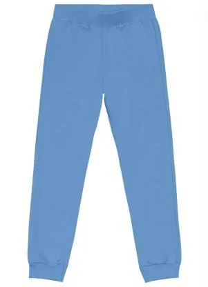 Brandili - Calça Jogger Básica Infantil Menina Moletom Azul - BRANDILI
