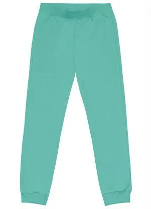 Brandili - Calça Jogger Básica Menina Moletom Verde - BRANDILI