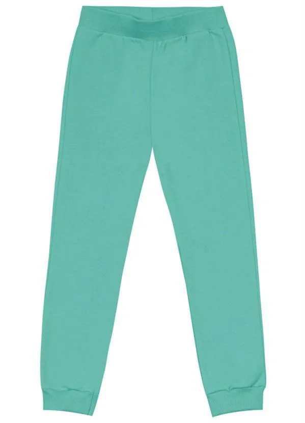 Brandili - Calça Jogger Básica Menina Moletom Verde