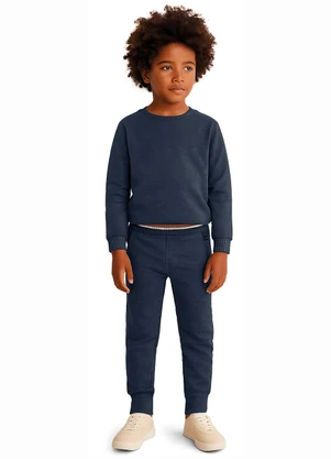 Carinhoso - Calça Jogger em Moletom Azul Marinho - CARINHOSO