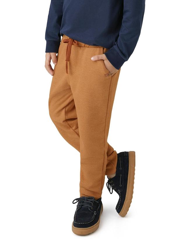 Carinhoso - Calça Jogger em Moletom Menino Marrom