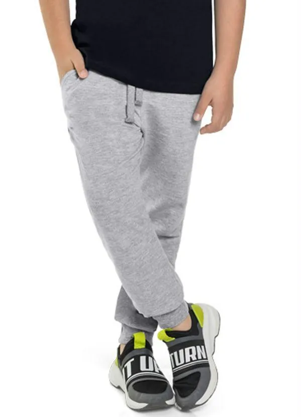 Brandili - Calça Jogger Infantil Menino Cinza