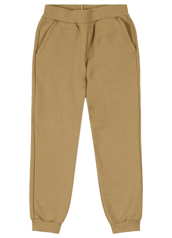 Brandili - Calça Jogger Infantil Menino em Moletom Marrom