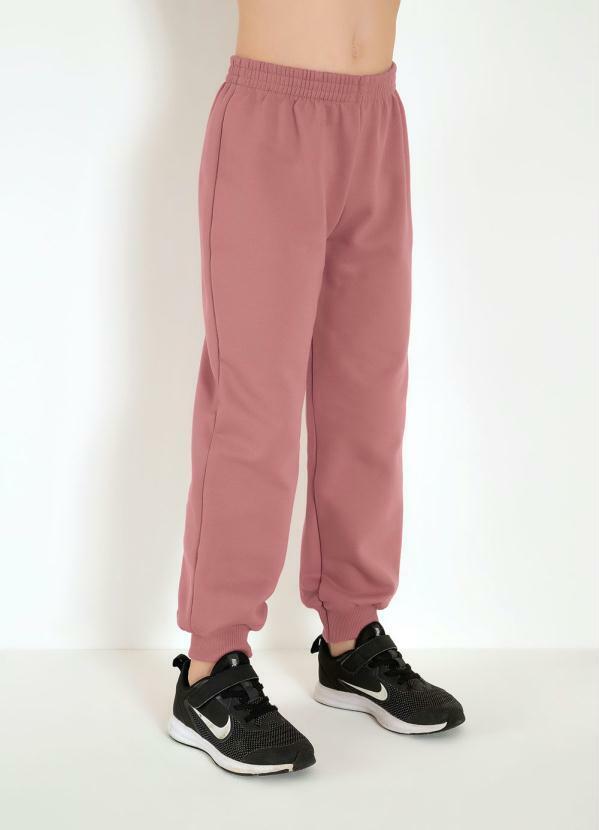 Basicamente - Calça Jogger Rosa Infantil