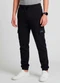 Minty - Calça Juvenil Moletom Peluciado Cargo Azul - variação: Preto