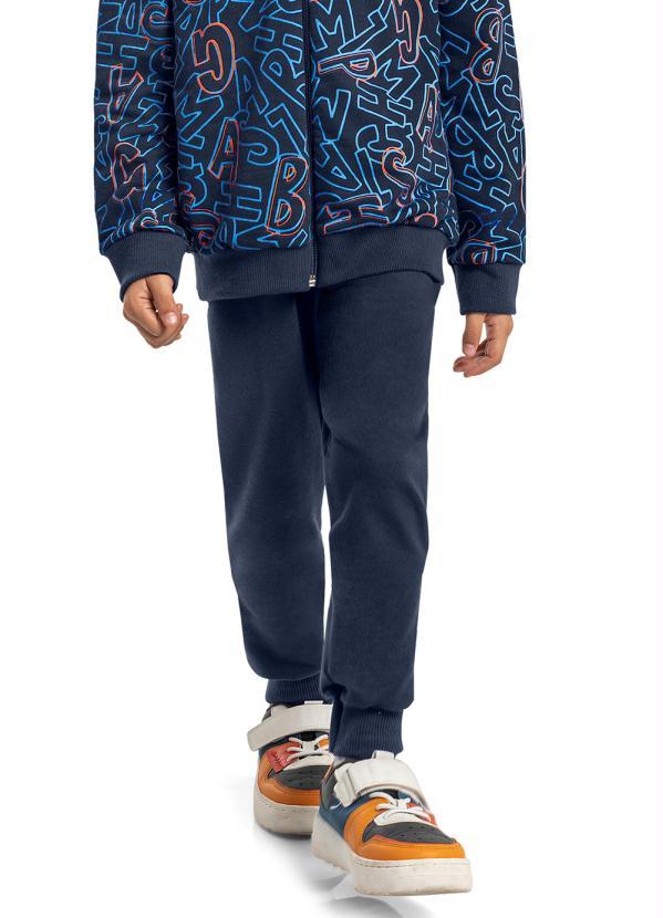 Bee Loop - Calça Menino Básica de Moletom Azul 1