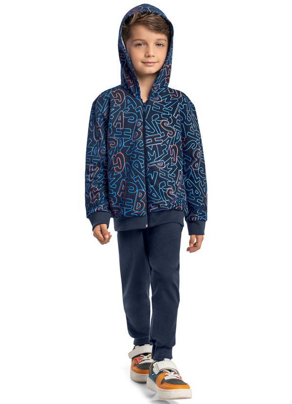 Bee Loop - Calça Menino Básica de Moletom Azul 2