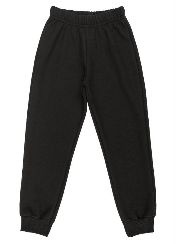 Bee Loop - Calça Menino Básica de Moletom Preto 1