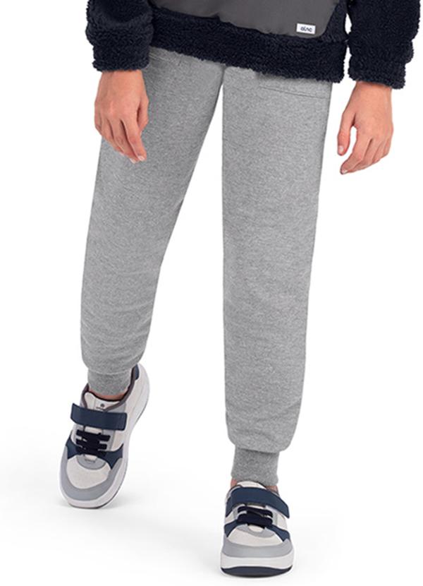 Alenice - Calça Moletom Básica Menino Cinza