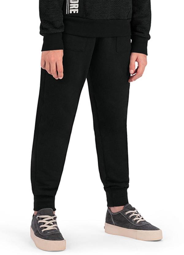 Alenice - Calça Moletom Básica Menino Preto