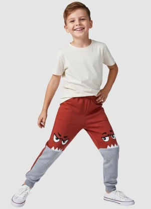 Turminha - Calça Moletom Bravo Laranja - TURMINHA