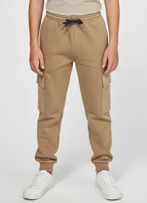 Turminha - Calça Moletom Cargo Marrom - TURMINHA