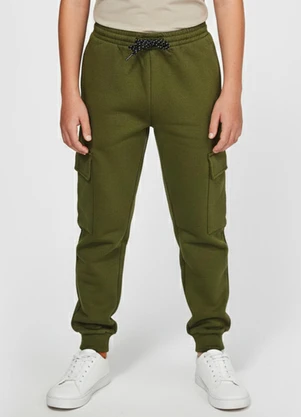 Turminha - Calça Moletom Cargo Verde - TURMINHA