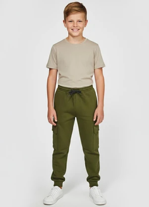 Turminha - Calça Moletom Cargo Verde - TURMINHA