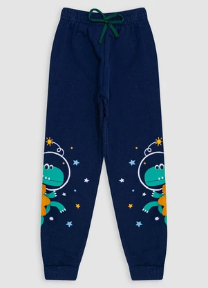 Turminha - Calça Moletom Dino Azul - TURMINHA