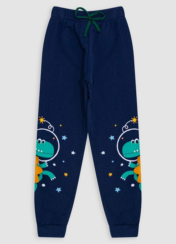 Turminha - Calça Moletom Dino Azul