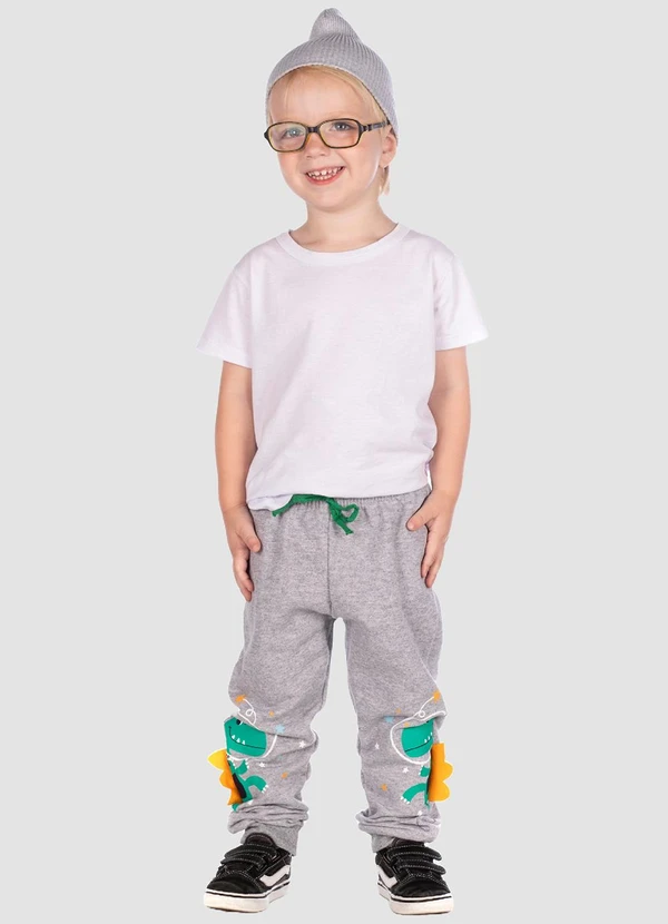 Turminha - Calça Moletom Dino Cinza 2