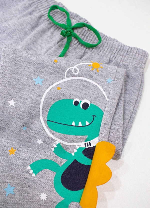 Turminha - Calça Moletom Dino Cinza 4